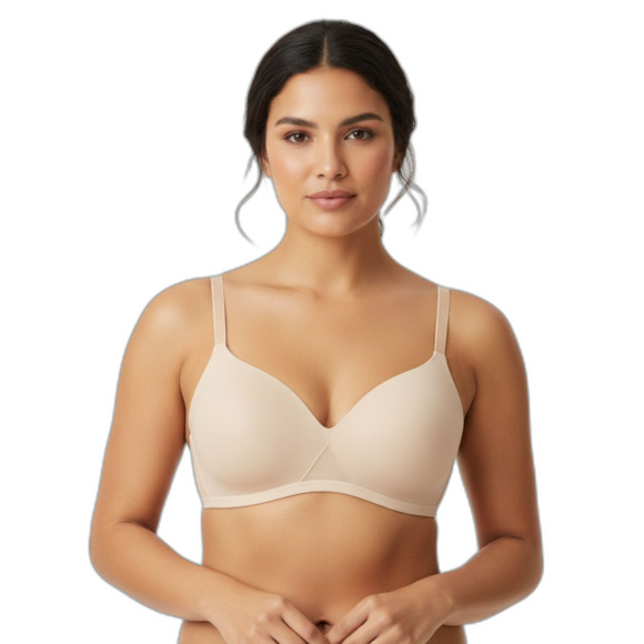 Hanes Oh So Light Wireless Bra Nude Medium - Picture 1 of 4